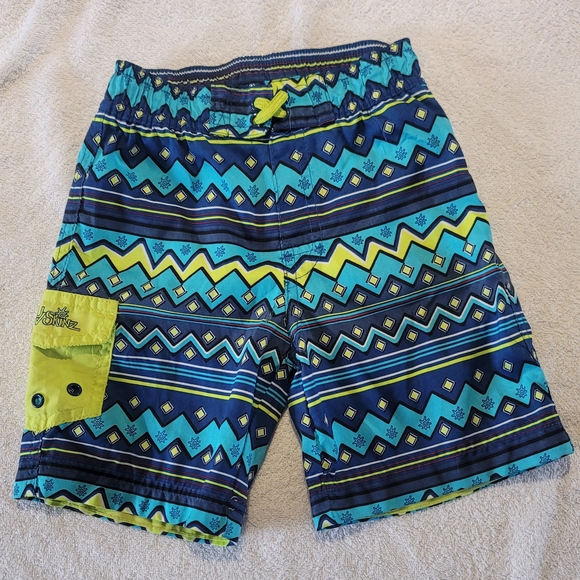 Vibrant Patterned Kids Swim Trunks - Picture 1 of 3